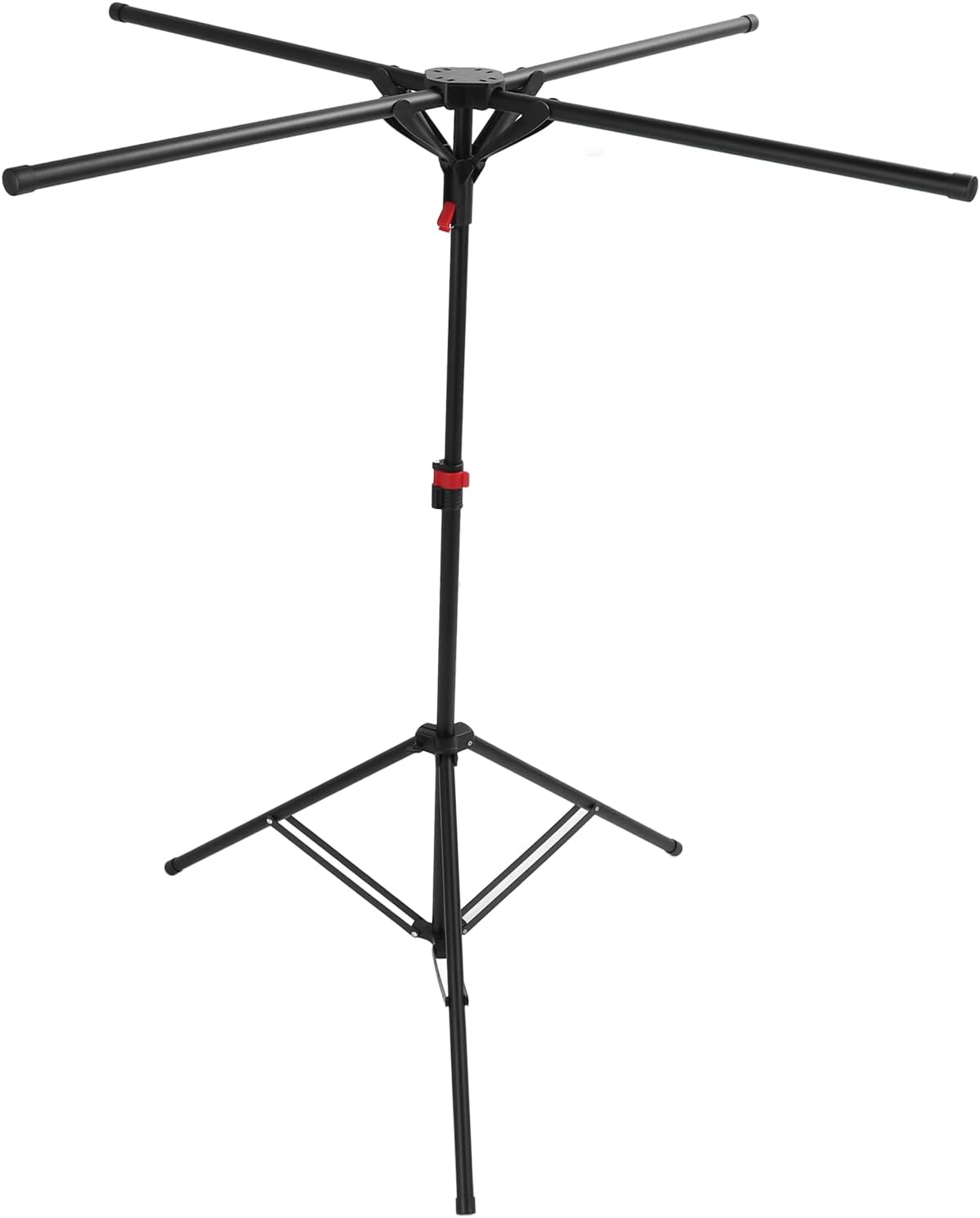 Tripod Clothes Drying Rack, Foldable Laundry Drying Rack with Carbon Steel Frame, Windproof Portable Floor Standing Indoor Clothes Rack for Apartment Balcony Home Use (Black)