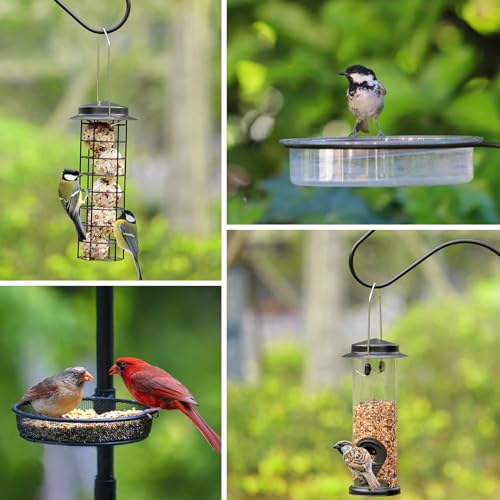 ERYTLLY Bird House Pole Mount Kit 80 Inch 2 Pair Hooks Multi Feeders Bird Bath Feeder Tray - Heavy Duty Adjustable Bluebird Feeder Support Rod Stand Set for Outside, Yard, Garden - Thumbnail 5