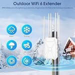 AX1800 Outdoor WiFi 6 Extender, High Power Outdoor WiFi Booster, Long Range Outdoor WiFi Access Point, IP67 Weatherproof, with PoE, for Starlink, Patio, Camping, Yard, RV