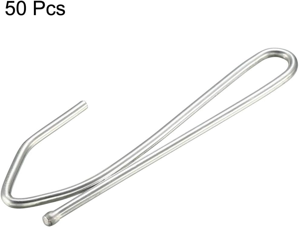 TOP оƒƒERS uxcell Curtain Hooks Pin-On Drapery Hook Zinc Plating Long Shanks 2.7 for Window Curtain, Door Curtain and Shower Curtain 50 Pcs
