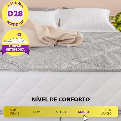 Colchão Solteiro Espuma D28 A Vácuo Ortopédico Certificada 78x188x17cm BF Colchões
