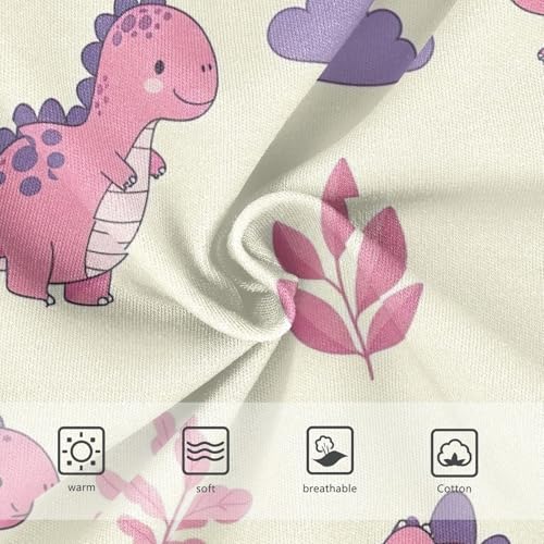 Toddler Girl Panties, Cute Purple Cartoon Dinosaurs Girls' Cotton Brief Underwear, 2–8 Years3