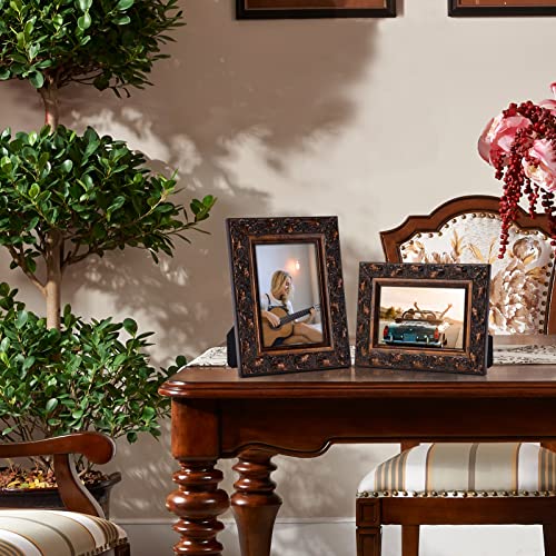 Mebrudy 4X6 Picture Frames Set Of 2, Vintage Antique Photo Frames For Wall Mount Or Table Top, Brown #TOP3
