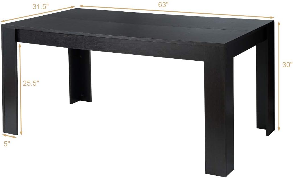 Dining Table for 6, Rectangular Kitchen Table with acity,
