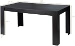 Giantex Dining Table for 6, Rectangular Kitchen Table with 330Lbs Capacity, Stable Structure, 63" L x 31.5" W x 30" H Large Farmhouse Center Tables for Dinner, Dinette, Dining Room, Black