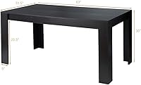 Vista 3 de Giantex Mesa de comedor para 6, mesa de cocina rectangular con capacidad de 330 libras, estructura estable, 63 pulgadas de largo x 31.5 pulgadas