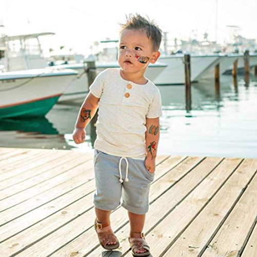 Ooopsiun Shark Temporary Tattoos For Boys - 12 Sheets Ocean Shark Birthday Party Decorations Supplies Favors For Boys Kids #TOP3