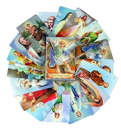 Pack of 54 Assorted Holy Cards with Catholic Saints and Prayers | Believers Corner