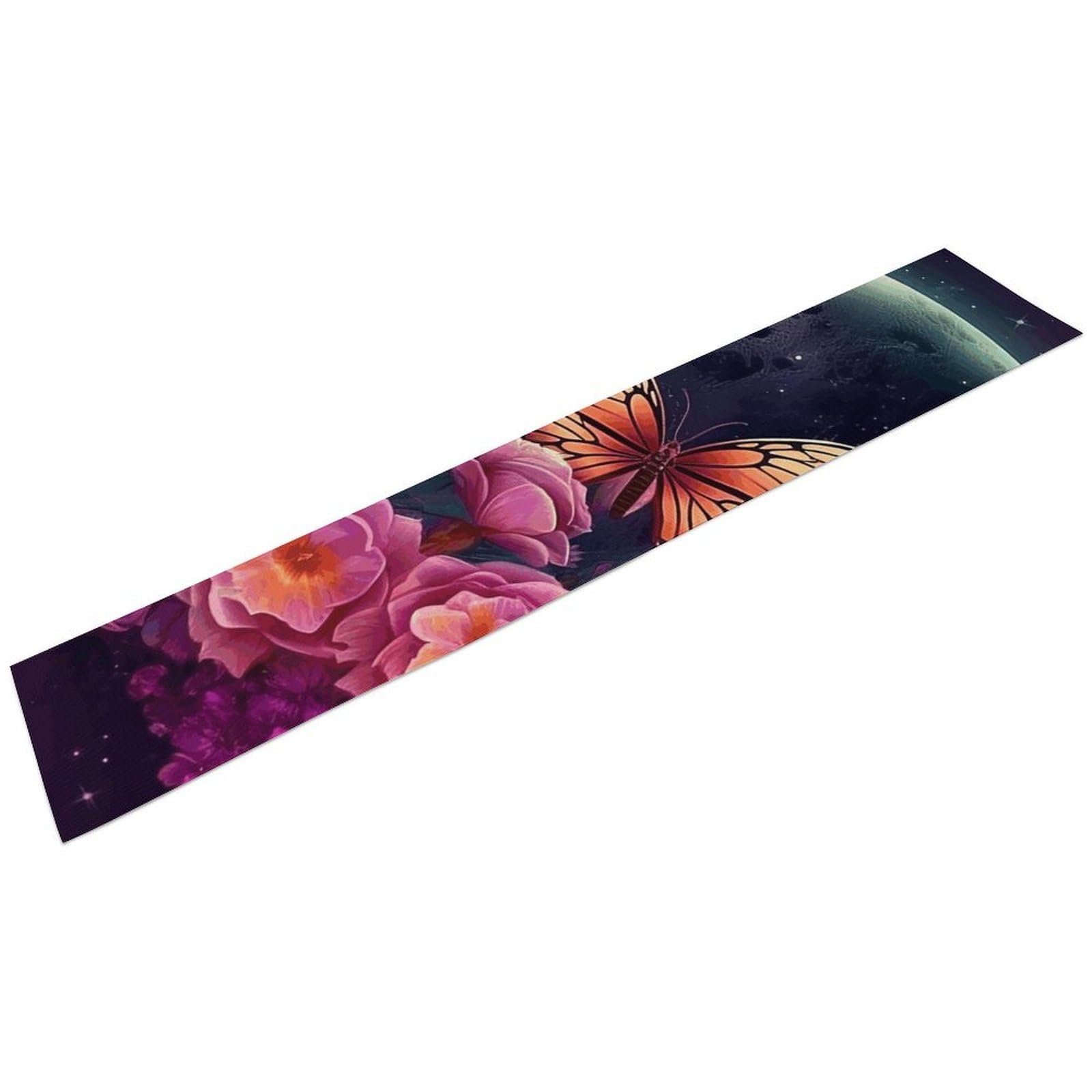 Moon Flowers and Butterflies Table Runner Long Linen Table Runners Farmhouse Rustic Table Runner Seasonal Kitchen Dining Table Decoration for Home Party Decor 13 X 72 Inch