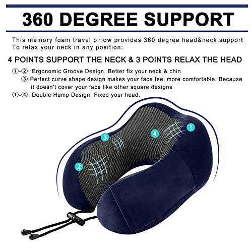 Travel-Pillow-for-Airplane-2-Pack-Memory-Foam-Neck-Pillows-Soft-Support-Travel-Essentials-for-Travelling-Sleeping-Rest-Car-Train-and-Home-UseGreyBlue