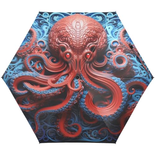Parapluie Poulpe Rouge Protection UV : ultra léger et pliable pour plage