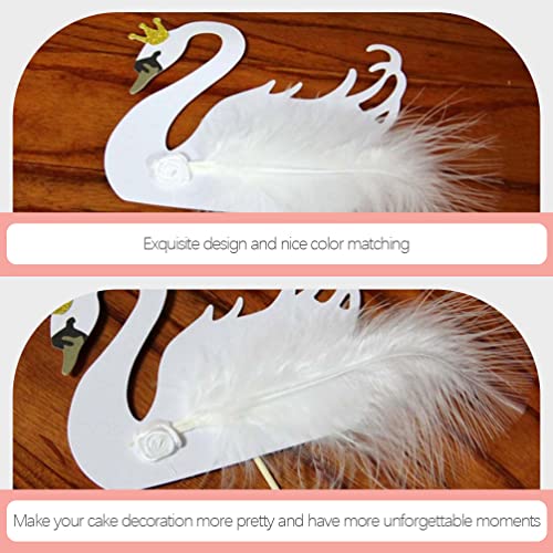 Abaodam Cupcake de Cisne de 6 Pacote Decoração de Bolo de Decoração de Alimentos para Crianças Mater