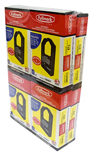 Fullmark N904BK High Density and Seamless Nylon Printer Ribbon Compatible Replacement for KX-P1124, KX-P145, Black, 8-Pack