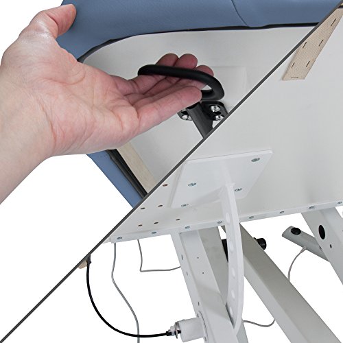 Image of EarthLite Ellora Electric Lift Massage Table with Manual Tilt, Made in USA, 30 inch x 73, Mystic Blue