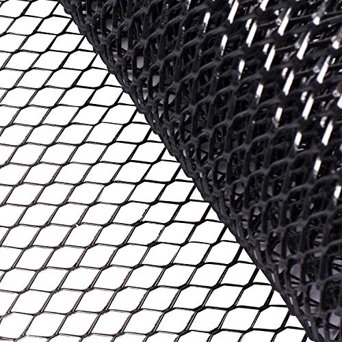 Image of AggAuto Universal 40 inchx13 inch Car Grill Mesh - Aluminum Alloy Automotive Grille Insert Bumper 6x12mm Hexagon Hole, One of the Most Multifunctional Shape Grids 100x33cm Black