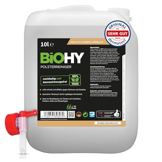 Hoover MBC500UV, Ultra Vortex Matratzenreiniger, Weiß/Rot 3 BiOHY Spezial Polsterreiniger (10l Kanister) + Auslaufhahn | Ideal für Autositze, Sofas, Matratzen etc. | Ebenfalls für Waschsauger geeignet
