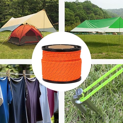 Cuerda reflectiva 4mm para vientos de carpas lonas toldos y camping 50m 5