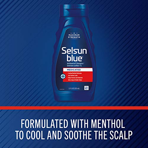 Selsun Blue Medicated Anti-Dandruff Shampoo With Menthol, 11 Fl. Oz., Maximum Strength, Selenium Sulfide 1% #TOP2