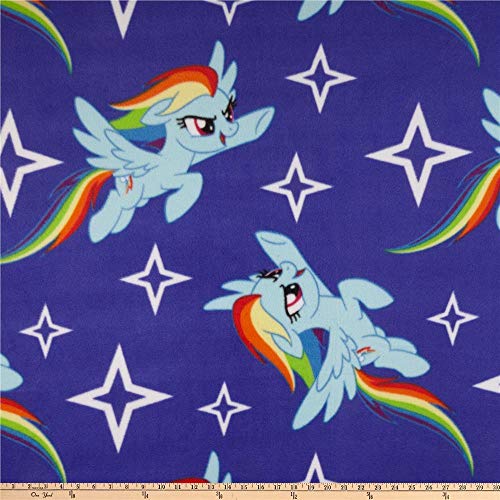 Springs Textiles Hasbro My Little Pony Fleece Rainbow Dash Toss Blue Fabric Fabric by the Yard