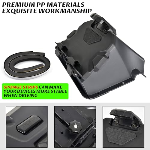 Image of SAUTVS Electronic Device Tablet Phone Holder Compatible with Honda Pioneer 520 2021-2026 / Pioneer 500 2015-2023 Accessories, Adjustable Navigator GPS Tablet Phone Mount with Extra Storage Box