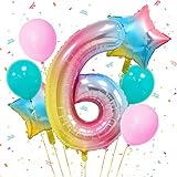 🌈El paquete incluye: 1 globo digital de 40 pulgadas, globo con degradado arcoíris de estrella de 2 x 18 pulgadas, globos de látex de 4 x 12 pulgadas.