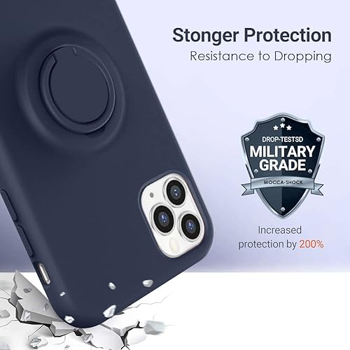 Miniatura 6 de MOCCA - Funda protectora con soporte de anillo, antiarañazos, con forro de microfibra suave, de silicona, de cuerpo completo y a prueba de golpes