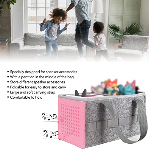 SPYMINNPOO Portable Carrying Storage Bag, Foldable Travel Organizer with Side Cutouts & Elastic Straps(Pink) - Image 3