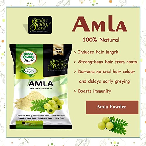 Image of Online Quality Store Amla Reetha Shikakai Bhringraj and Hibiscus Powder for Hair |hair pack powder combo |hair care products |natural products for hair |natural products for skin|products for hair(Pack of 5 ,Total 900g Pack)
