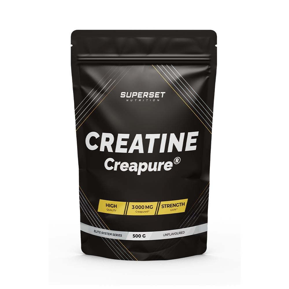 Superset Nutrition | Créatine Monohydrate Creapure® (500g) | Créatine pure en poudre | Certifiée Creapure®, 3g, absorbtion optimale et augmentation de la force