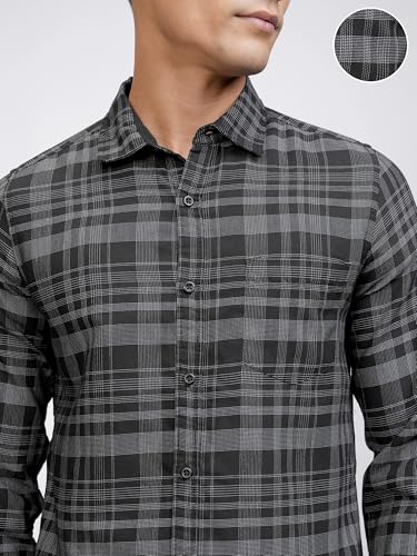 Image of Highlander Men's Slim Fit Casual Shirt | Checkered | Button Closure | Trendy, Breathable & Comtable All-Day Wear