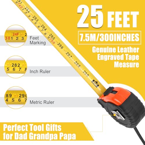 Leather Engraved 25FT Tape Measure