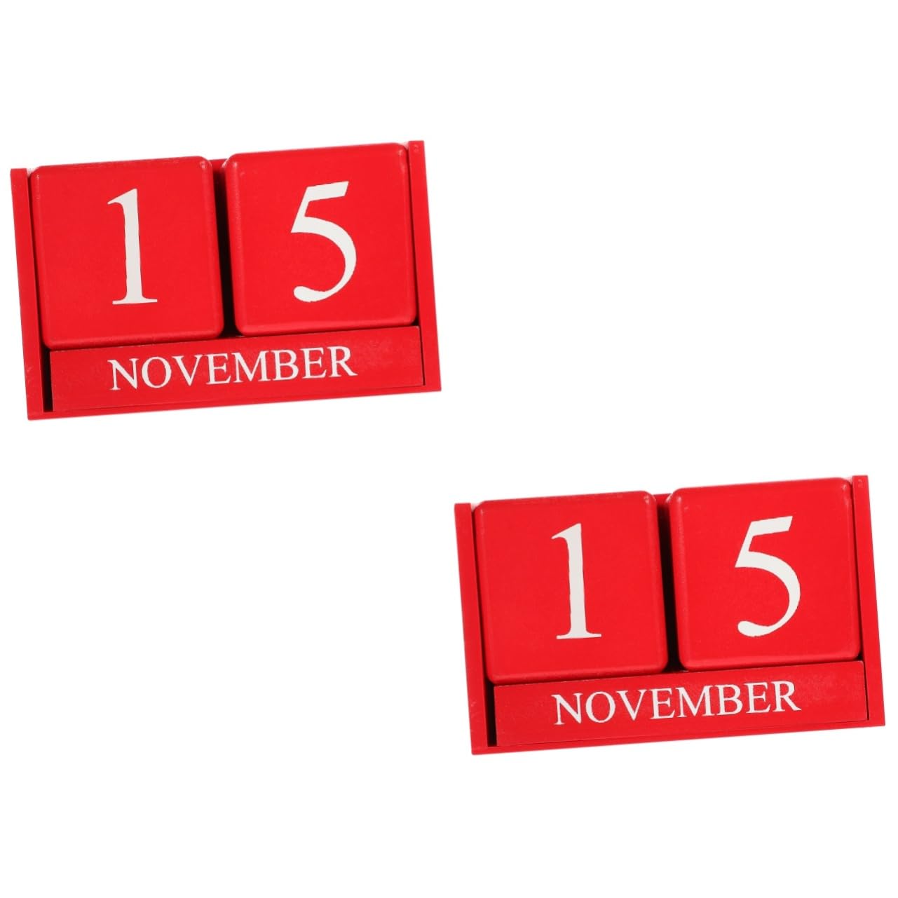 SEWACC 2 Calendarios Perpetuos De Madera Decoración De Oficina Calendario De Escritorio Calendario De Bloque Para Escritorio Decoración Del Hogar Decorar Calendario De Mesa Decorativo