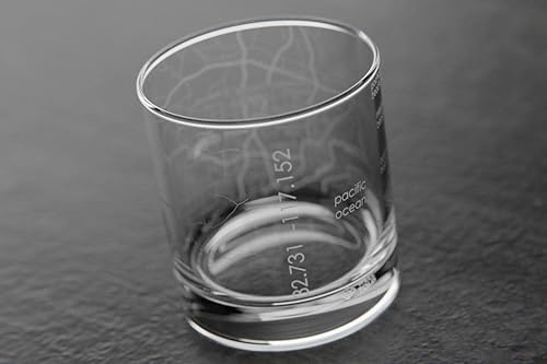 Vista 55 de Well Told Vaso grabado de Washington DC Map Rocks, vidrio de whisky antiguo (11 onzas, transparente), regalo para los amantes del whisky 147-Claro