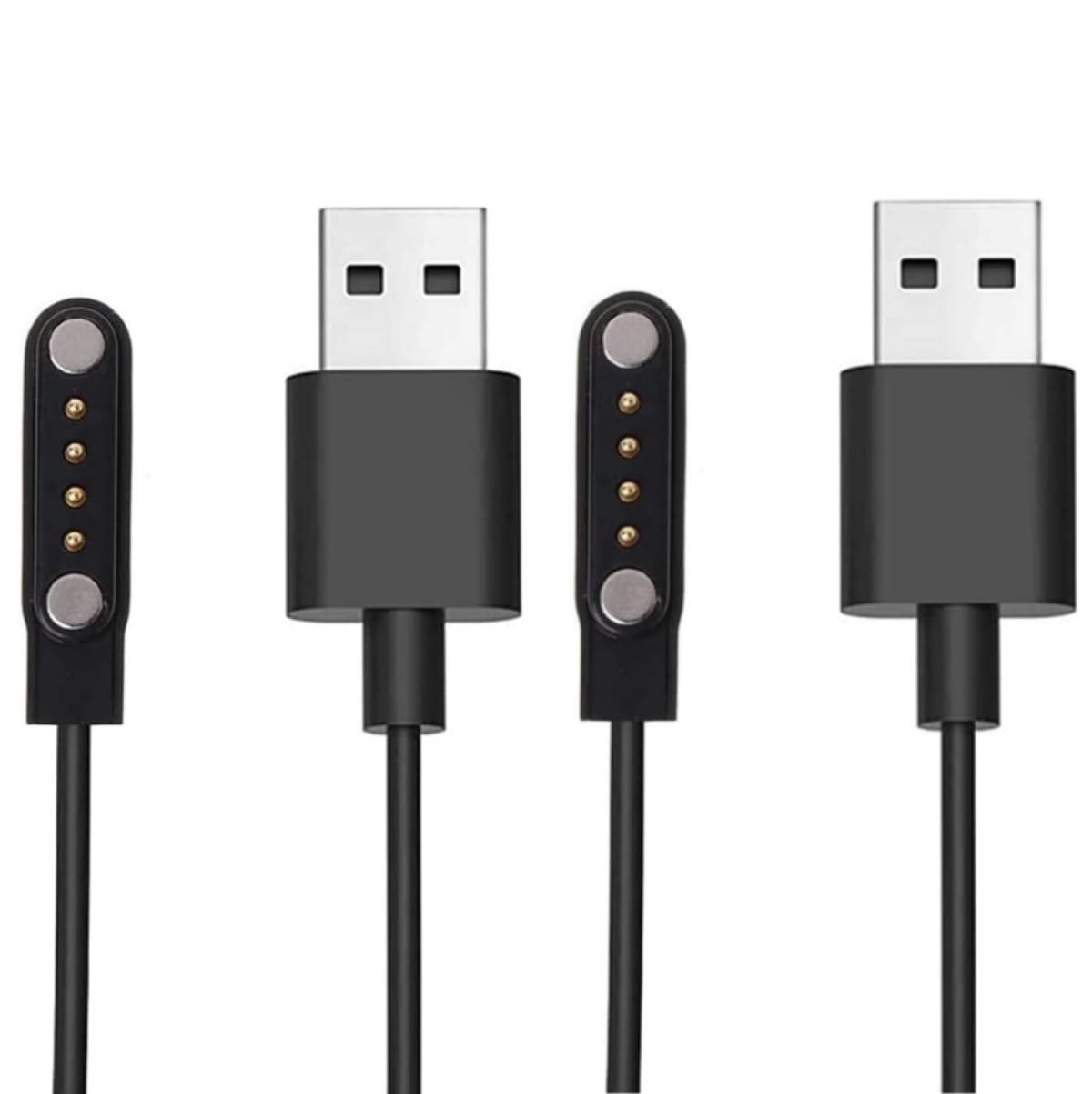 Aliwisdom 2-Pack Smart Watch Universal Charger Magnetic, da fit Watch Accessories 60cm USB-A 4 Pin 7.62mm Magnetic Charging Cable Compatible with All 4-Pin 7.5mm - 8mm Pin-Pitch Smartwatch