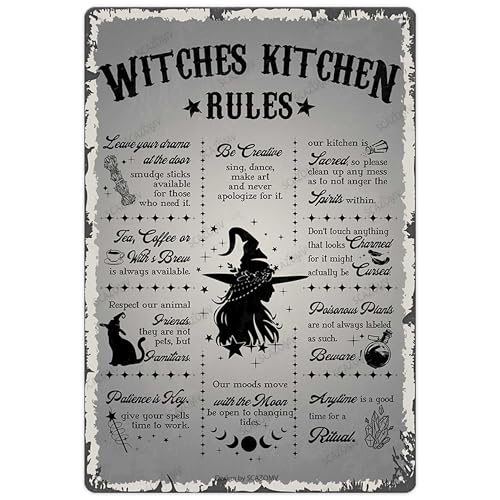 Witches Kitchen Rules Metal Tin Signs Vintage Witches Kitchen Decor