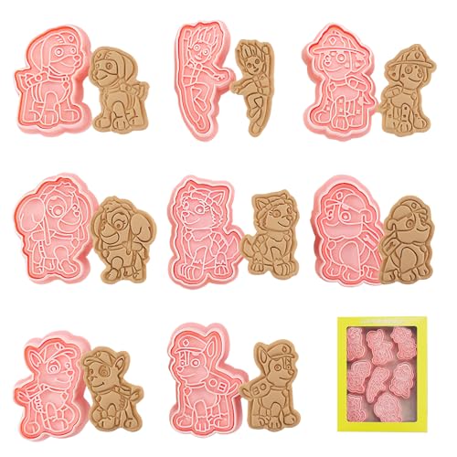 Waldspring Pat Patrouille 8 Pcs, Paw Dog Patrol Emporte-Piece, Biscuit Personnage Pat Patrouille