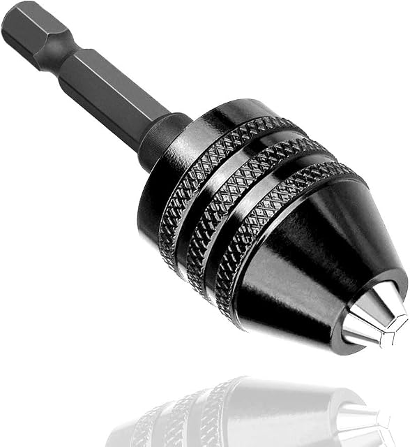 1/4 Inch Hex Shank Keyless Drill Chuck Conversion Tool Quick Change Adapter Converter 0.5mm - 3mm Small Drill Chuck Adapter