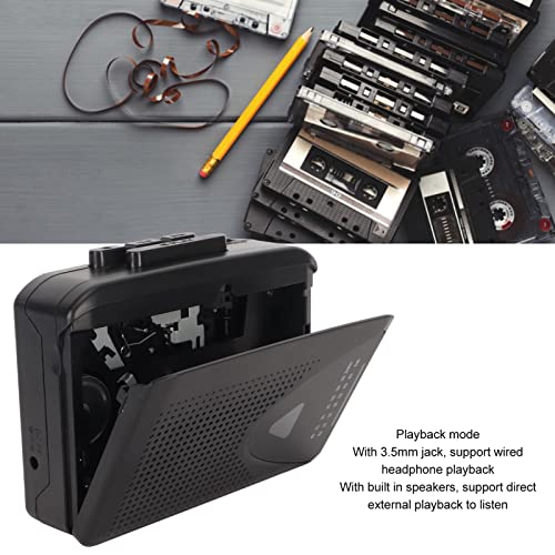 Leitor de cassetes portátil, leitor de fita Walkman com rádio FM AM – Converta fitas em arquivos MP3