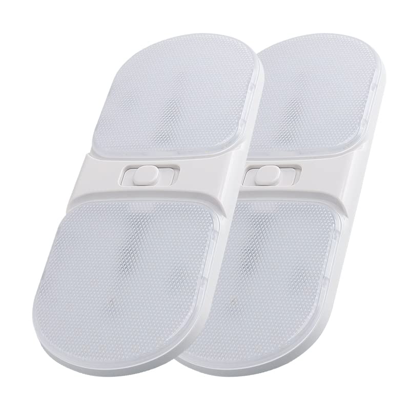 ANYPOWK 12V LED RV Interior Lights with On/Off Switch - Neutral 4000-4500K 12W 1200LM, Interior Lighting for RV Van Trailer Camper Boat - Pack of 2