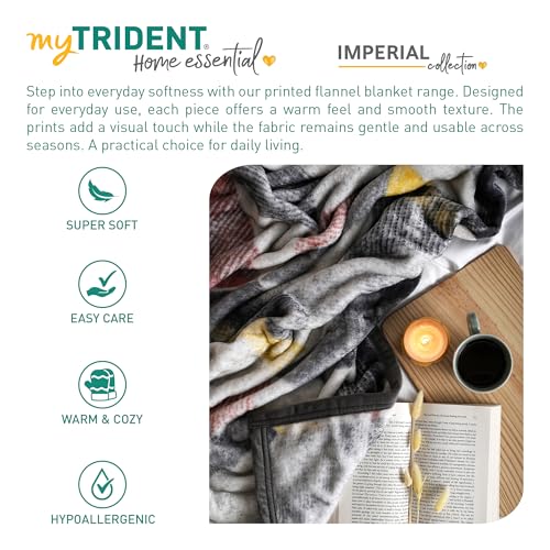 Image of MYTRIDENT Home Essential Flannel Printed Blanket for Winter Single Size (160 cm x 220 cm), 290 GSM, Levi