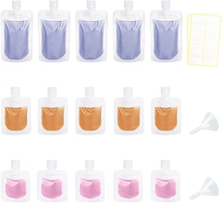 Mulaibdin 15 PCS Travel Size Products Pouch, Refillable 30ml/50ml/100ml Squeeze Travel Bottles, Travel Containers for Toiletries, Hand sanitizers, Hand Sanitizer Travel Size Squeeze Pots Bags Mini