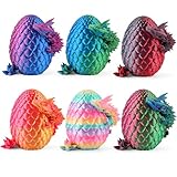 Picture of Rapean 8" 3D Printed Dragon Eggs, Mystery Crystal Dragon Egg for Easter Basket Stuffers and Essentials, Unique Easter Toys & Decor, Fantasy Tabletop Decor for Kids & Collectors (6 Pack)