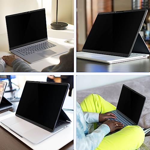 Image of Peslv Magnetic Privacy Screen for Microsoft Surface Laptop Studio 2 /1 14.4-Inch, Removable Anti Blue Light Glare Filter, Black Security Private Spy Block Protector