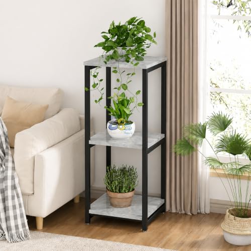 Image of Brown Art Shoppee Plant Stand Indoor Outdoor,Tall Metal Plant Stands, 3 tier Flower Pot Plant Holder, Modern Plant Shelf for Corner Living Room Garden Balcon (Black Grey)