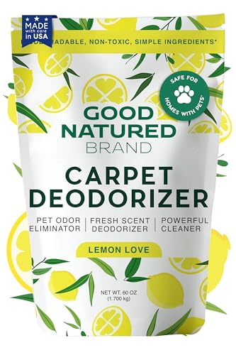 Image of Good Natured Brand | Carpet Deodorizer & Freshener Powder | 60 oz Pet Odor Eliminator for Strong Odor & Pet Urine | Fresh Natural Lemon Love | Safe for Homes with Pets