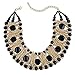 Kaymen Jewelry Gold-Plated Copper Chians and Crystal Stone Knit Statement Choker Necklaces for Women