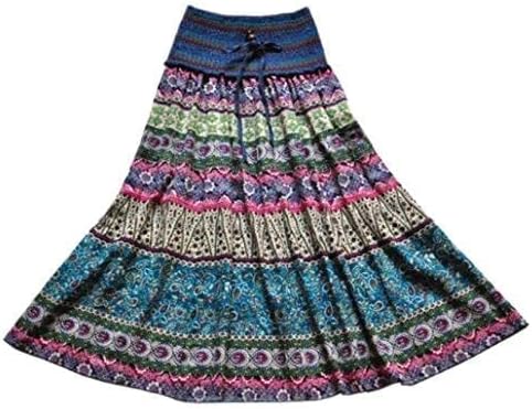 DEHANG Cotton Long Striped Maxi Skirt