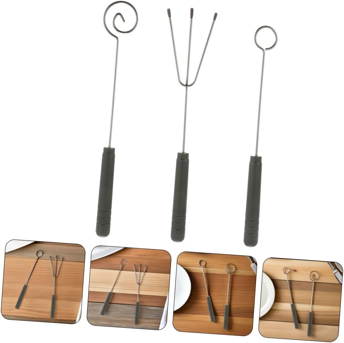 Stainless Steel Fondue Forks Set 4 Packs 12 Pieces Cheese and Chocolate Dipping Utensils for DIY Dessert Parties and Home Use