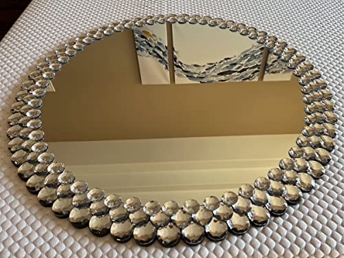 Jacuko Round Decorative Wall Mirror - Jeweled Accent Large Venetian Mirror For Bedroom/ Bathroom/ Entryway/ Passageway 31.5 In #TOP5