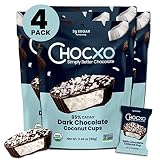Chocxo Dark Chocolate Coconut Cups - Truly Indulgent, Low in Real Sugar, Organic, Non-GMO, Keto Cert